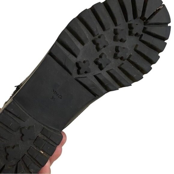 MANGO MNG Black Leather Combat Boot - Picture 5 of 7